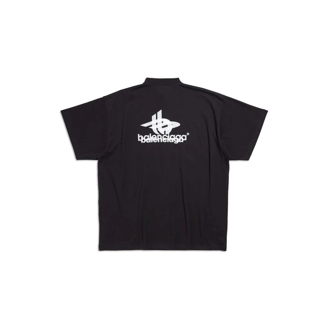 T-shirt Layered Sports Oversize in Nero/bianco