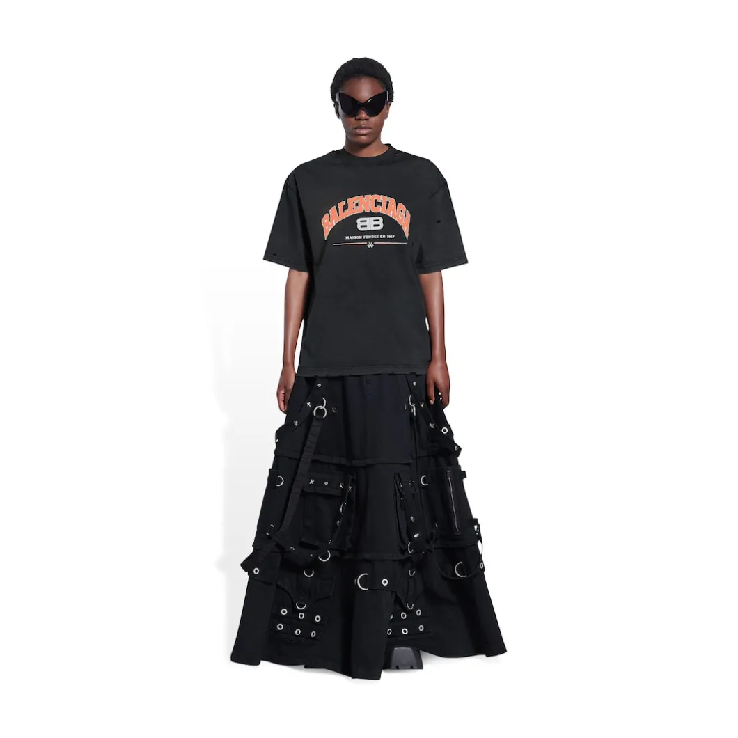 T-shirt Maison Balenciaga Medium Fit da Donna in Nero