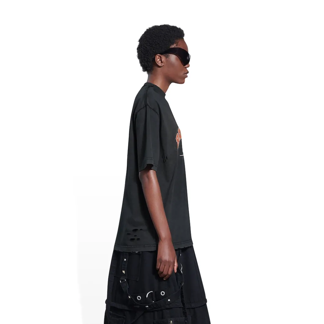 T-shirt Maison Balenciaga Medium Fit da Donna in Nero