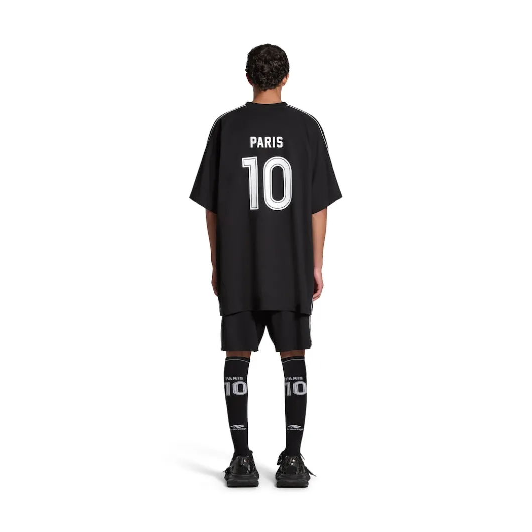 T-shirt Paris Soccer Oversize in Nero/bianco