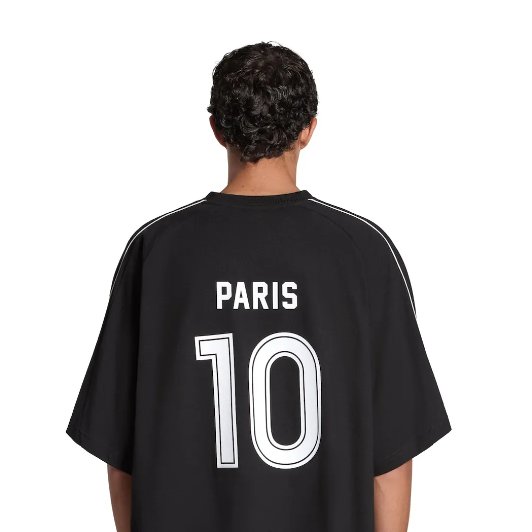 T-shirt Paris Soccer Oversize in Nero/bianco