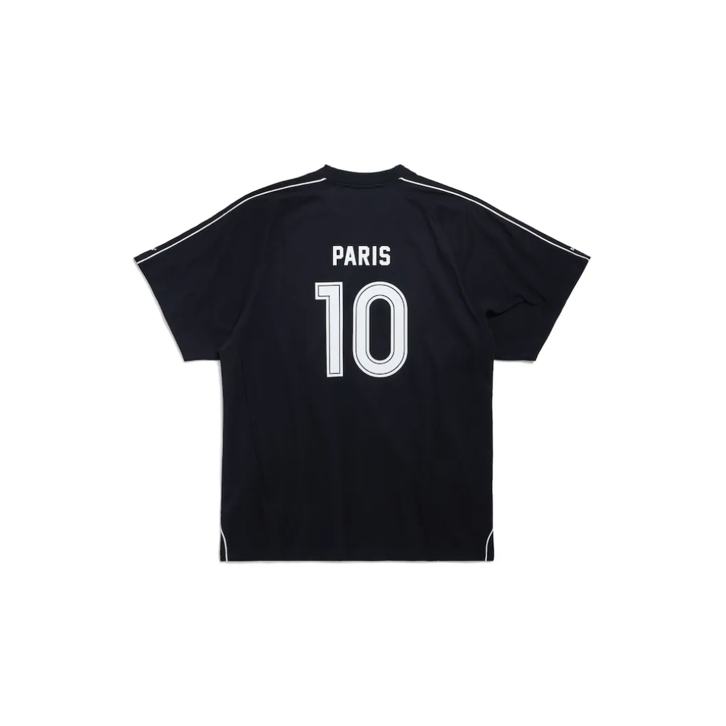 T-shirt Paris Soccer Oversize in Nero/bianco
