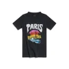 T-shirt Paris Tropical Aderente da Donna in Nero/bianco