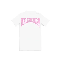 T-shirt Paris Tropical Aderente da Donna in Bianco/rosa