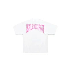 T-shirt Paris Tropical Medium Fit in Bianco/rosa