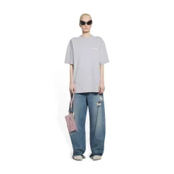 T-shirt Political Campaign Large Fit da Donna in Grigio