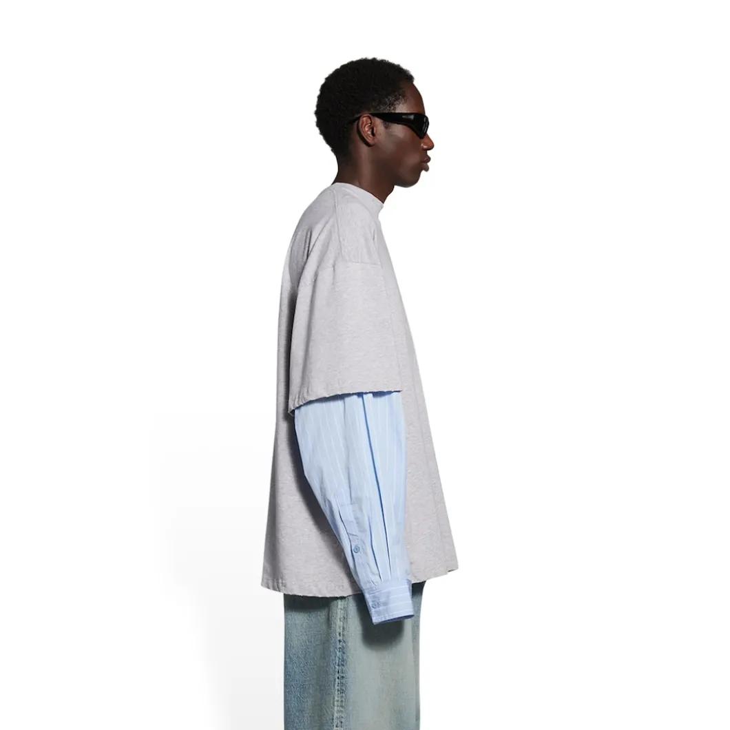 T-shirt Political Campaign Layered in Grigio