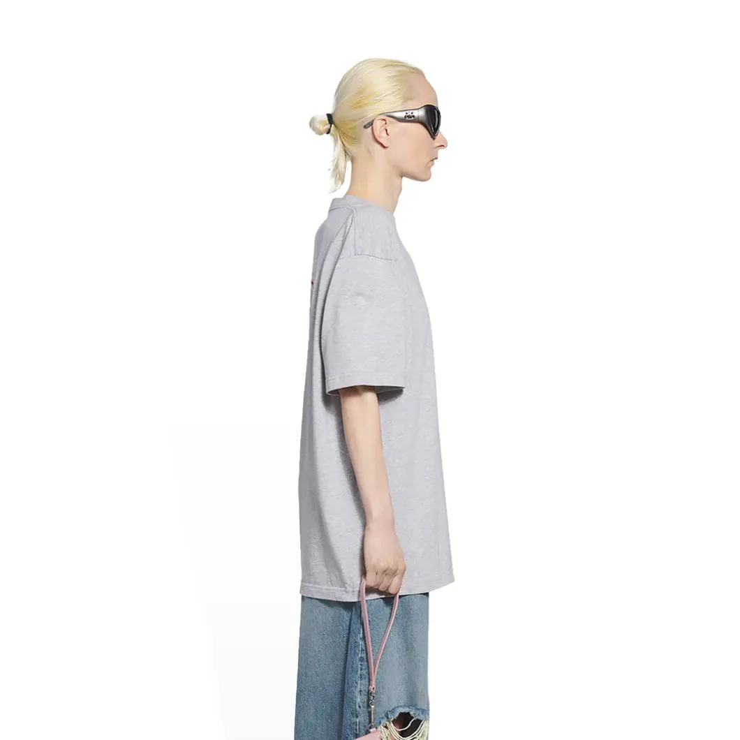 T-shirt Political Campaign Large Fit da Donna in Grigio