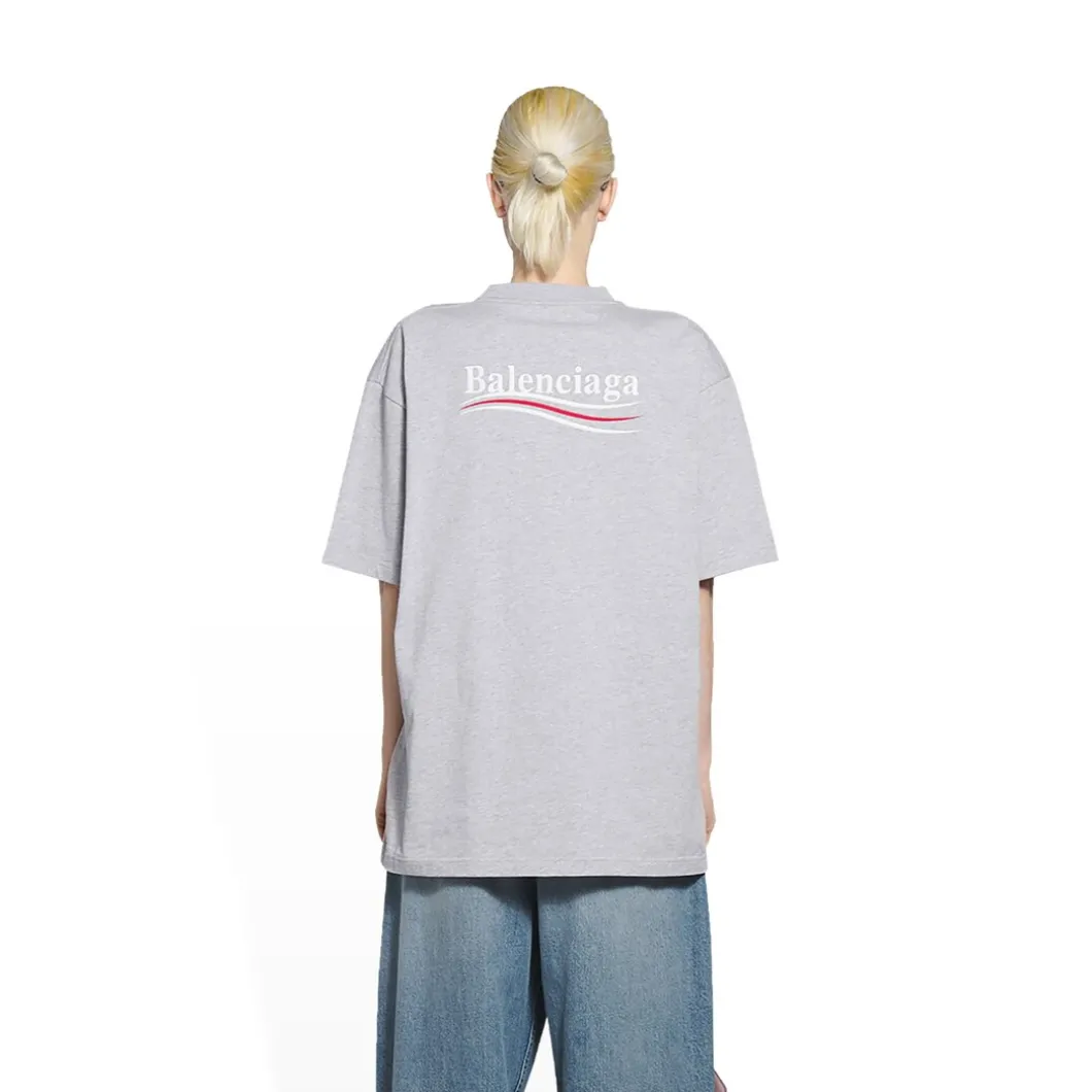 T-shirt Political Campaign Large Fit da Donna in Grigio