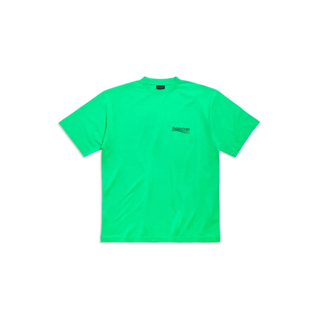 T-shirt Political Campaign Large Fit in Verde/nero/blu