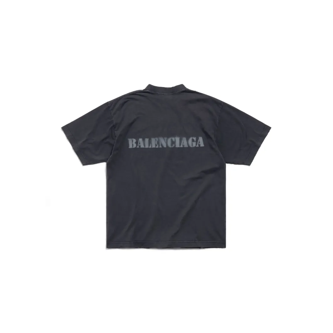 T-shirt Stencil Type Medium Fit in Nero