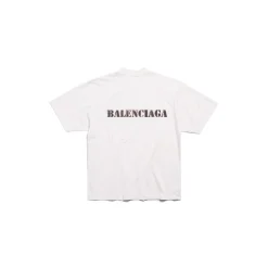 T-shirt Stencil Type Medium Fit in Bianco Sporco/nero