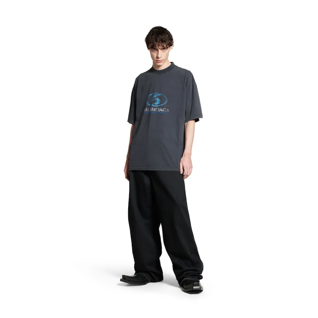 T-shirt Surfer Medium Fit in Nero/blu