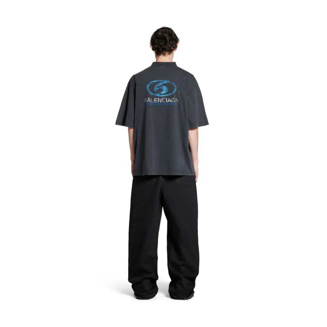 T-shirt Surfer Medium Fit in Nero/blu