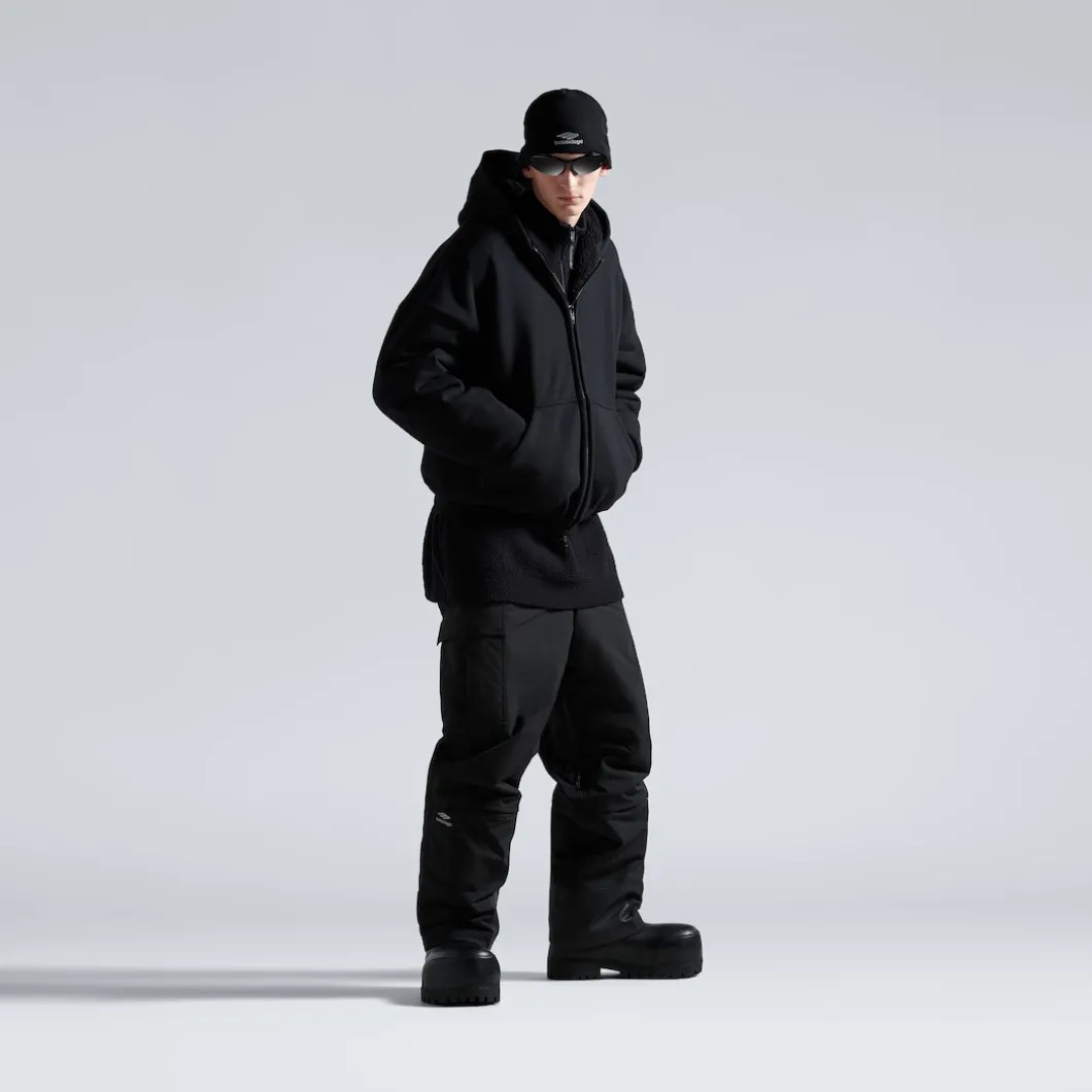 Zip-up Hoodie Capospalla 3b Sports Icon in Nero