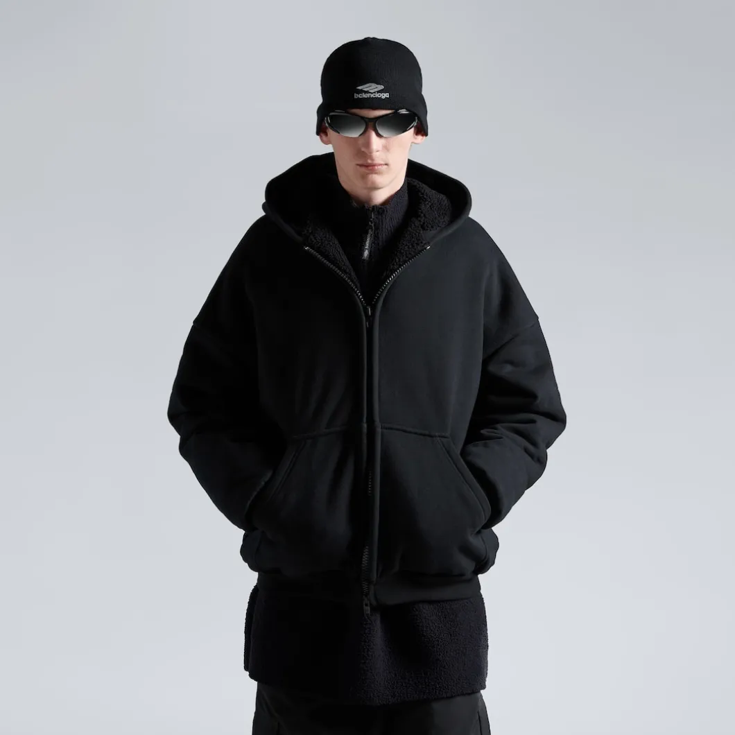 Zip-up Hoodie Capospalla 3b Sports Icon in Nero