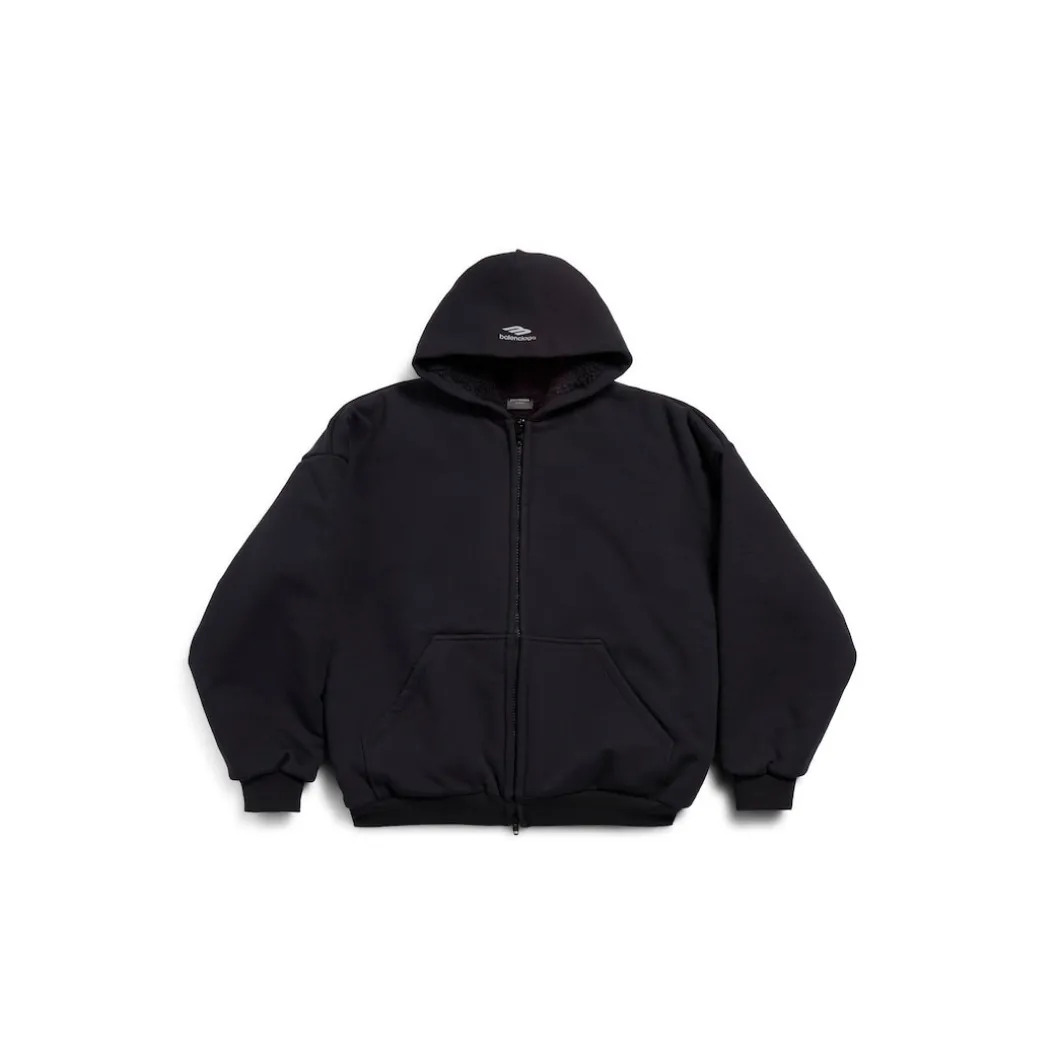 Zip-up Hoodie Capospalla 3b Sports Icon in Nero