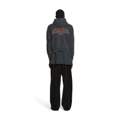 Zip-up Hoodie Offshore Medium Fit in Nero Délavé